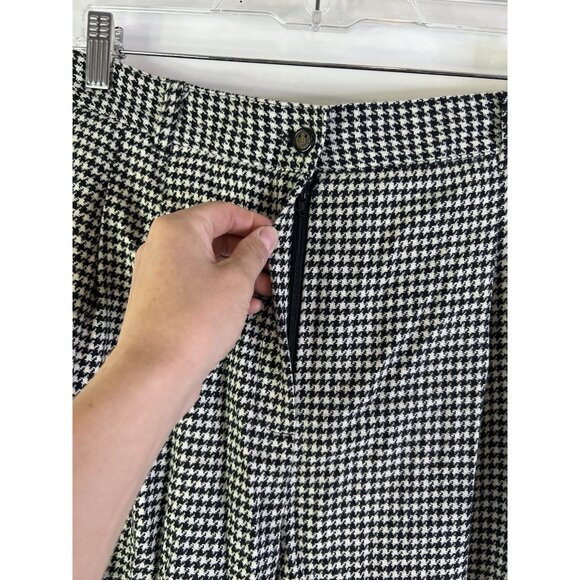 Deadstock Vintage 90s Wool Houndstooth Pleated Pants Rockabilly - Picture 4 of 10